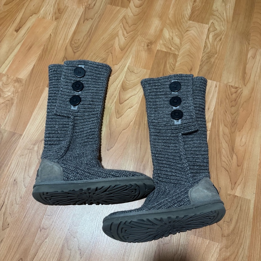 Gray Knit Ugg Boots